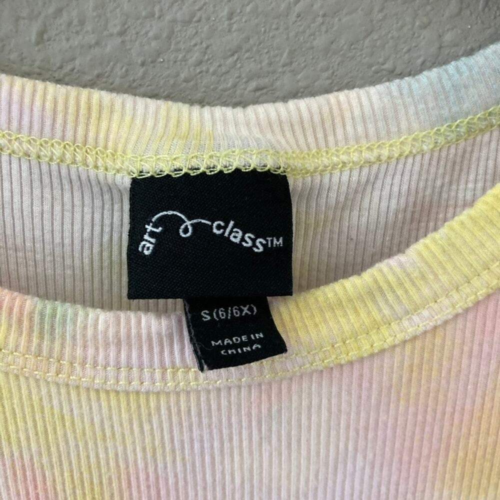 Art Class Tie Dye Ribbed Tank Maxi Dress Pastel Pink Yellow Blue Orange 6/6X - Picture 3 of 6
